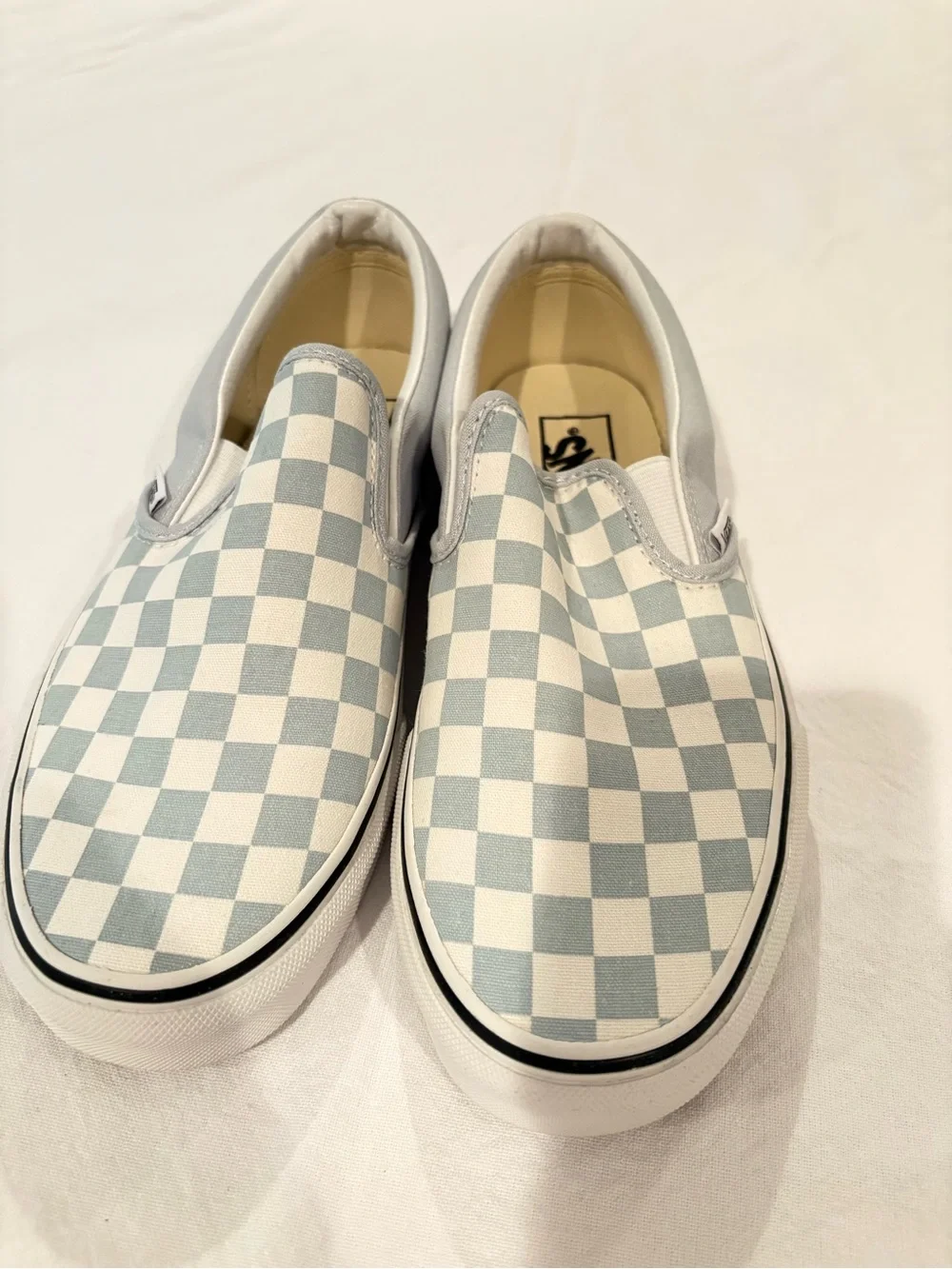 Vans Checkerboard Slip-On Sneakers - Light Blue & White